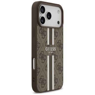 iPhone 17 Pro Max Guess 4G Printed Stripes MagSafe dėklas – rudas 3 iPhone 17 Pro Max Guess 4G Printed Stripes MagSafe dėklas – rudas 3