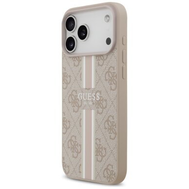 iPhone 17 Pro Max Guess 4G Printed Stripes MagSafe dėklas – rožinis 1