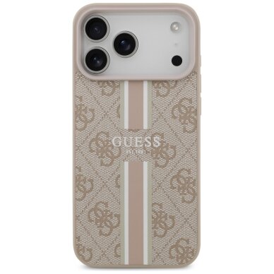 iPhone 17 Pro Max Guess 4G Printed Stripes MagSafe dėklas – rožinis 2