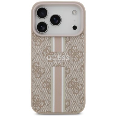 iPhone 17 Pro Guess 4G Printed Stripes MagSafe dėklas – rožinis 2 iPhone 17 Pro Guess 4G Printed Stripes MagSafe dėklas – rožinis 2