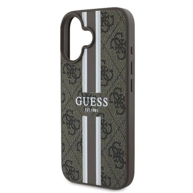 Guess 4G Printed Stripes MagSafe iPhone 16 Plus Dėklas - rudas 5 Guess 4G Printed Stripes MagSafe iPhone 16 Plus Dėklas - rudas 5