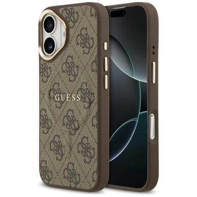 iPhone 17 Guess 4G PU Classic Logo MagSafe dėklas – rudas