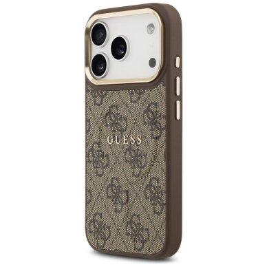 iPhone 17 Pro Guess 4G PU Classic Logo MagSafe dėklas – rudas 1