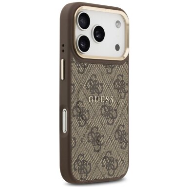 iPhone 17 Pro Guess 4G PU Classic Logo MagSafe dėklas – rudas 3