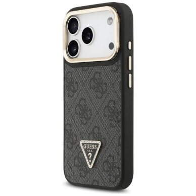 iPhone 17 Pro Guess 4G PU Triangle Logo & Stand Camera MagSafe dėklas – juodas 1 iPhone 17 Pro Guess 4G PU Triangle Logo & Stand Camera MagSafe dėklas – juodas 1