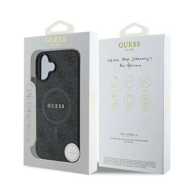 Guess 4G Ring Classic Logo MagSafe Dėklas iPhone 16 Plus - juodas 7 Guess 4G Ring Classic Logo MagSafe Dėklas iPhone 16 Plus - juodas 7