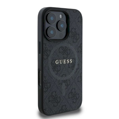 iPhone 16 Pro – Guess 4G Ring Classic Logo MagSafe dėklas - Juodas 1