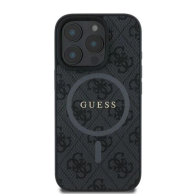 iPhone 16 Pro – Guess 4G Ring Classic Logo MagSafe dėklas - Juodas 2
