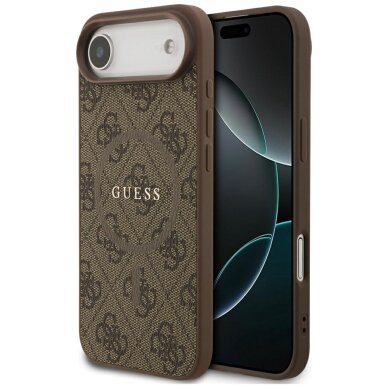 iPhone 17 Air Guess 4G Ring Classic Logo MagSafe dėklas – rudas