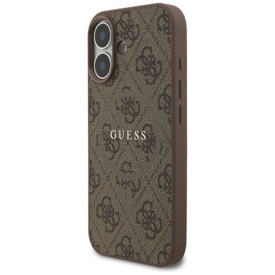 iPhone 17 Guess 4G Ring Classic Logo MagSafe dėklas – rudas 1