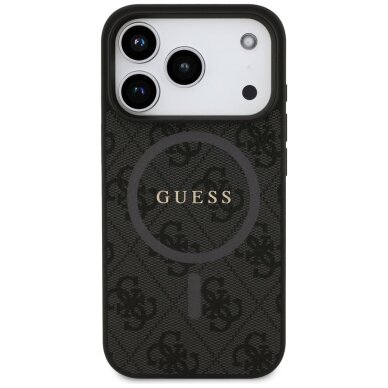 iPhone 17 Pro Guess 4G Ring Classic Logo MagSafe dėklas – juodas 2 iPhone 17 Pro Guess 4G Ring Classic Logo MagSafe dėklas – juodas 2