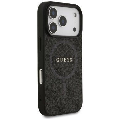 iPhone 17 Pro Guess 4G Ring Classic Logo MagSafe dėklas – juodas 3