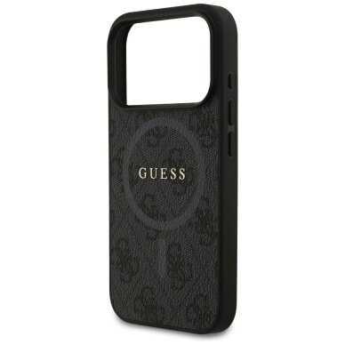 iPhone 17 Pro Guess 4G Ring Classic Logo MagSafe dėklas – juodas 5