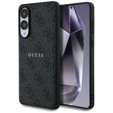Samsung Galaxy S25 Edge dėklas Guess 4G Ring Classic Logo su MagSafe – juodas