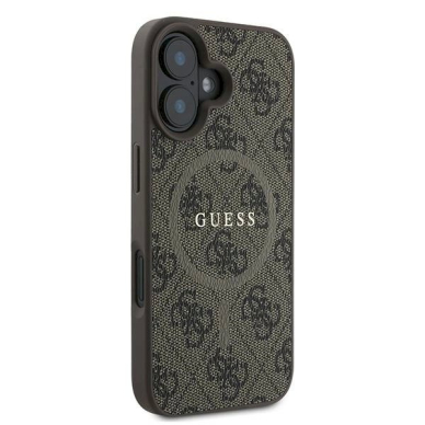 Guess 4G Ring Classic Logo MagSafe iPhone 16 Plus Dėklas - rudas 3 Guess 4G Ring Classic Logo MagSafe iPhone 16 Plus Dėklas - rudas 3