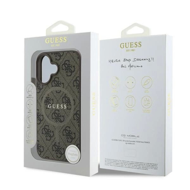 Guess 4G Ring Classic Logo MagSafe iPhone 16 Plus Dėklas - rudas 7 Guess 4G Ring Classic Logo MagSafe iPhone 16 Plus Dėklas - rudas 7