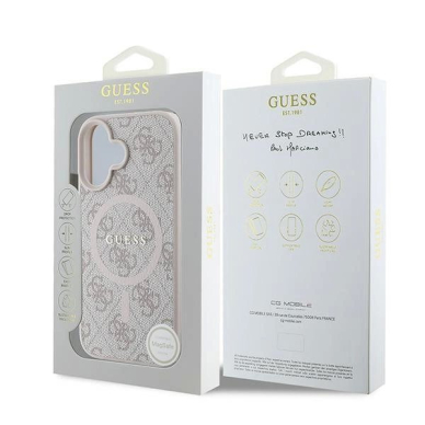Guess 4G Ring Classic Logo MagSafe iPhone 16 Plus Dėklas - rožinis 7 Guess 4G Ring Classic Logo MagSafe iPhone 16 Plus Dėklas - rožinis 7
