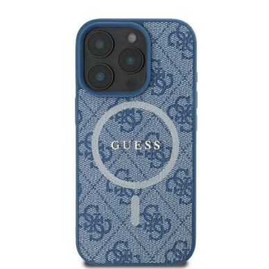 iPhone 16 Pro – Guess 4G Ring Classic Logo MagSafe dėklas - Mėlynas 2