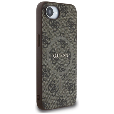 Guess 4G Ring Classic Logo MagSafe iPhone 16e Dėklas - Rudas 3 Guess 4G Ring Classic Logo MagSafe iPhone 16e Dėklas - Rudas 3