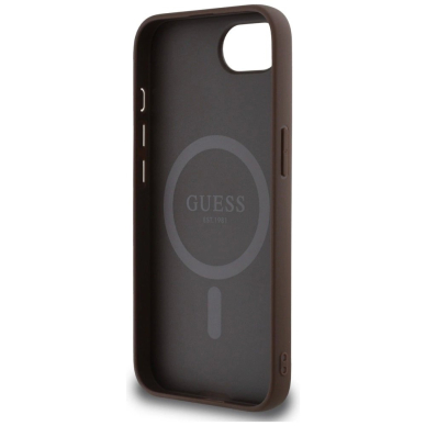 Guess 4G Ring Classic Logo MagSafe iPhone 16e Dėklas - Rudas 6