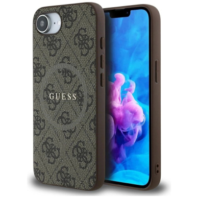 Guess 4G Ring Classic Logo MagSafe iPhone 16e Dėklas - Rudas