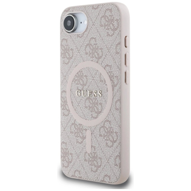 Guess 4G Ring Classic Logo MagSafe iPhone 16e Dėklas - Rožinis 1
