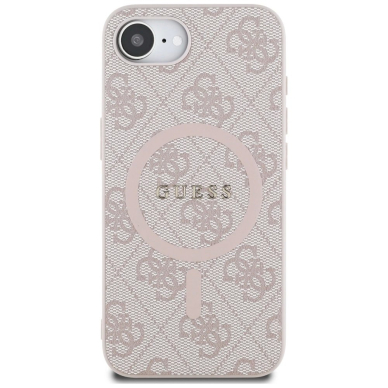 Guess 4G Ring Classic Logo MagSafe iPhone 16e Dėklas - Rožinis 2