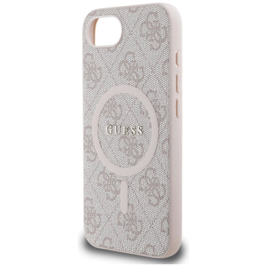 Guess 4G Ring Classic Logo MagSafe iPhone 16e Dėklas - Rožinis 5