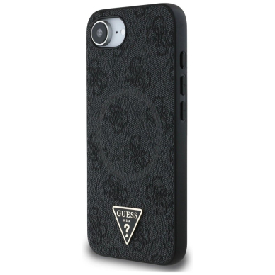 Guess 4G Ring Triangle Logo MagSafe Dėklas skirtas iPhone 16e - Juodas 1