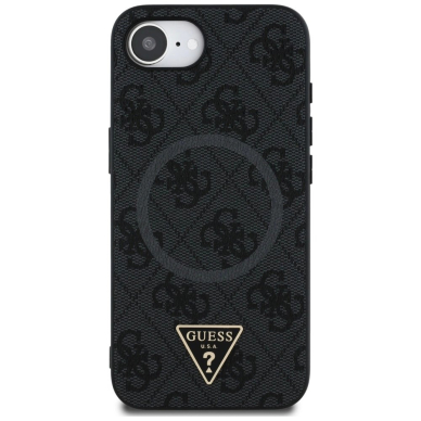 Guess 4G Ring Triangle Logo MagSafe Dėklas skirtas iPhone 16e - Juodas 2