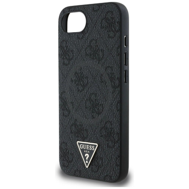 Guess 4G Ring Triangle Logo MagSafe Dėklas skirtas iPhone 16e - Juodas 5