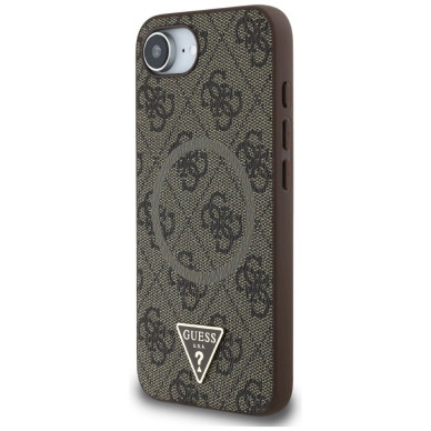 Guess 4G Ring Triangle Logo MagSafe iPhone 16e Dėklas - Rudas 1