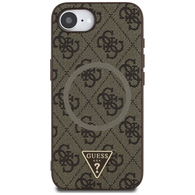 Guess 4G Ring Triangle Logo MagSafe iPhone 16e Dėklas - Rudas 2