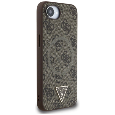 Guess 4G Ring Triangle Logo MagSafe iPhone 16e Dėklas - Rudas 3