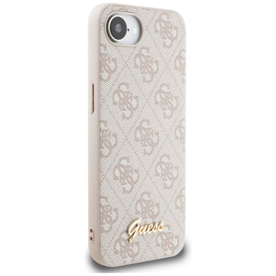Guess 4G Script Logo MagSafe iPhone 16e Dėklas - Rožinis 2