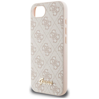 Guess 4G Script Logo MagSafe iPhone 16e Dėklas - Rožinis 4