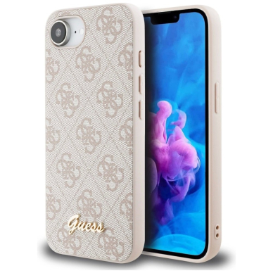 Guess 4G Script Logo MagSafe iPhone 16e Dėklas - Rožinis 6
