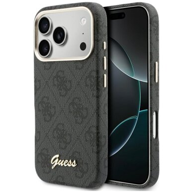 iPhone 17 Pro Guess 4G Script MagSafe dėklas – juodas iPhone 17 Pro Guess 4G Script MagSafe dėklas – juodas