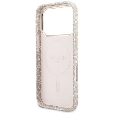 iPhone 17 Pro Guess 4G Script MagSafe dėklas – rožinis 6