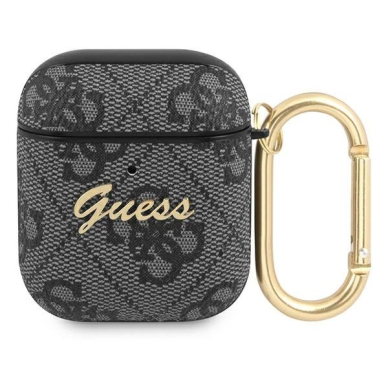 Guess 4G Script Metal Collection Dėklas skirtas AirPods 1 / 2 - Pilkas