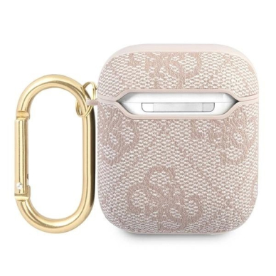 Guess 4G Script Metal Collection Dėklas skirtas AirPods 1 / 2 - Rožinis 1