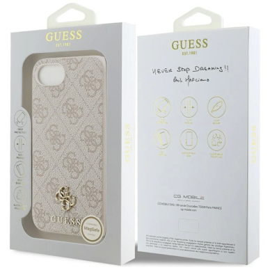 Guess 4G Small 4G and Classic MagSafe Dėklas skirtas iPhone 16e - Rožinis 7
