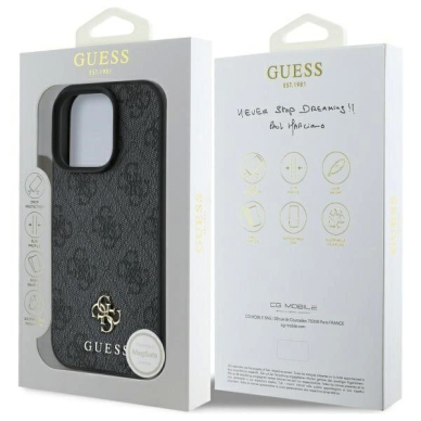 iPhone 16 Pro Guess 4G Small Classic MagSafe dėklas - juodas 7
