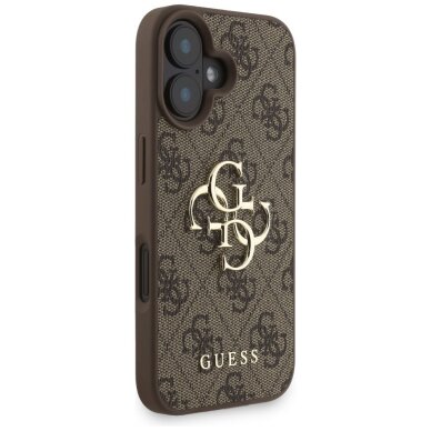 iPhone 16 dėklas Guess 4G Strap 4G Classic Logo – rudas 3