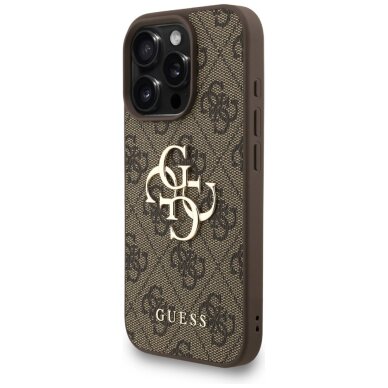 iPhone 16 Pro Max dėklas Guess 4G Strap 4G Classic Logo – rudas 2