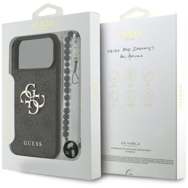 iPhone 17 Pro Max dėklas Guess 4G Strap Classic Logo – juodas 7