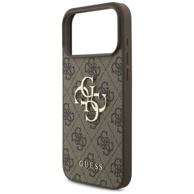 iPhone 17 Pro Max Guess 4G Strap Classic Logo dėklas – rudas 5