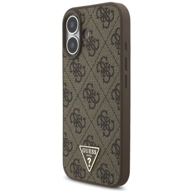 iPhone 17 Guess 4G Strap Triangle Logo MagSafe dėklas – rudas 2