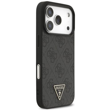 iPhone 17 Pro Guess 4G Strap Triangle Logo MagSafe dėklas – juodas 3
