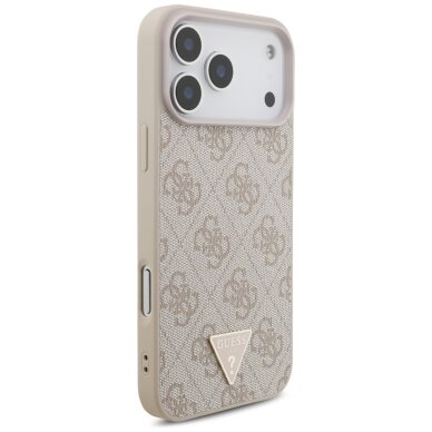 iPhone 17 Pro Max Guess 4G Strap Triangle Logo MagSafe dėklas – rožinis 3